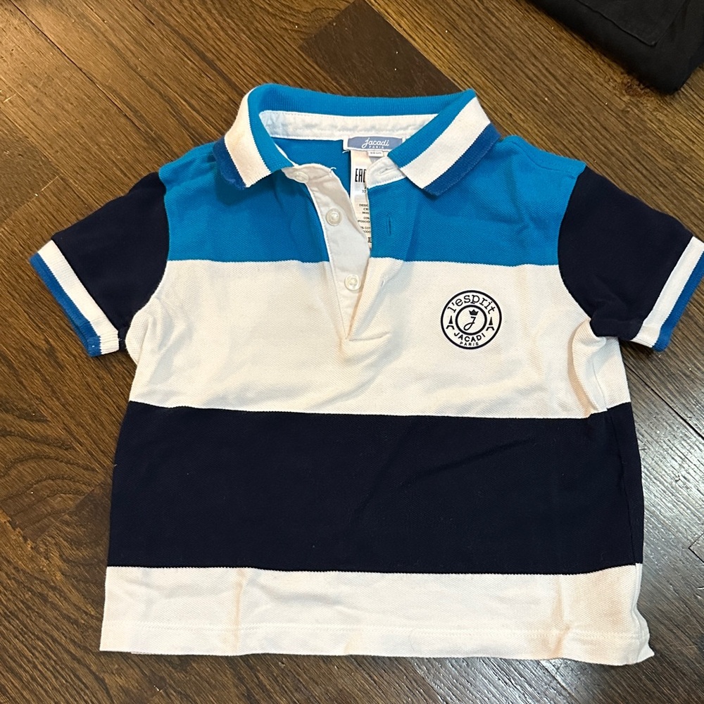 Jacadi Kids Polo - Blue, White, and Black